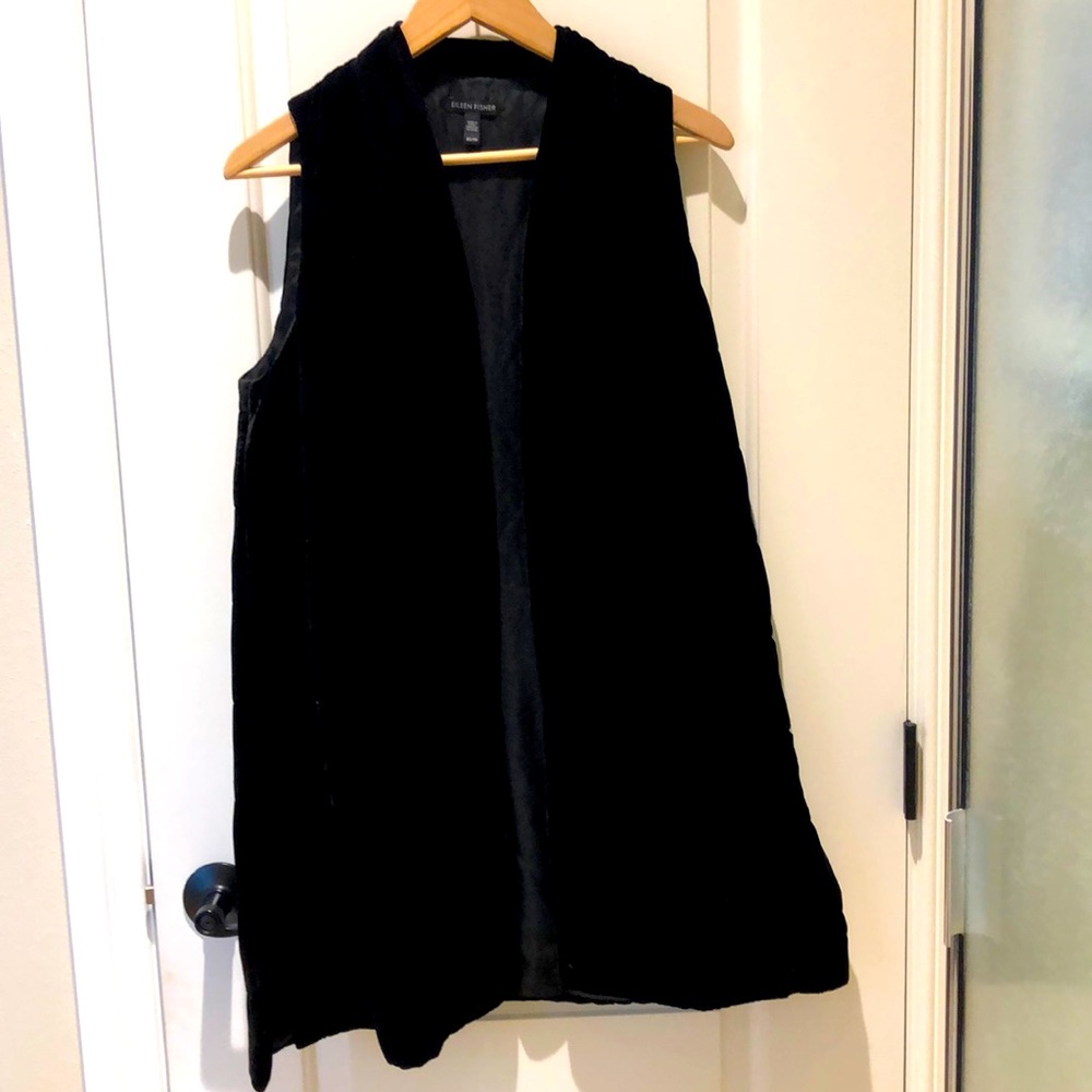 Black velvet vest